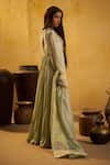 Shop_Hirika & Dhruti_Green , , Zari, Zardosi Tikki Anarkali And Dupatta _at_Aza_Fashions