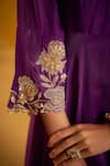 Hirika & Dhruti_Purple Cotton, Silk, Organza Embroidery, Hand Anarkali Sharara Set With Dupatta _at_Aza_Fashions