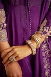 Buy_Hirika & Dhruti_Purple Cotton, Silk, Organza Embroidery, Hand Anarkali Sharara Set With Dupatta 