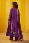 Shop_Hirika & Dhruti_Purple Chanderi Embroidery, Sequins, Marodi Work Kurta Pant And Dupatta Set _at_Aza_Fashions