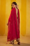 Shop_Hirika & Dhruti_Brown Chanderi Sequins, Marodi Work Kurta, Tikki Chitta Pant And Dupatta _at_Aza_Fashions