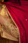 Buy_Hirika & Dhruti_Brown Chanderi Sequins, Marodi Work Kurta, Tikki Chitta Pant And Dupatta _Online_at_Aza_Fashions