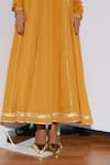 Buy_Kharakapas_Mustard Kota Doria, Silk Embroidery, Patti, Fringe Kiran Dupatta _Online_at_Aza_Fashions