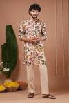 Shop_Ahi Clothing_Cream Organza Embroidery Lemon Printed Kurta And Pant Set _Online_at_Aza_Fashions