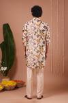 Shop_Ahi Clothing_Cream Organza Embroidery Lemon Printed Kurta And Pant Set _at_Aza_Fashions