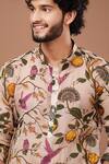 Buy_Ahi Clothing_Cream Organza Embroidery Lemon Printed Kurta And Pant Set 