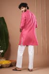 Shop_Ahi Clothing X AZA_Pink Silk Embroidery, Mirrors Rani Kurta And Pant Set _at_Aza_Fashions