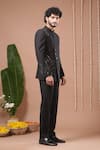 Ahi Clothing_Black Sequins, Embroidery, Stones Jodhpuri And Pant Set _at_Aza_Fashions