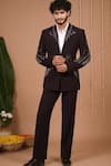 Ahi Clothing X AZA_Purple Beads Dark Coat And Pant Set _at_Aza_Fashions