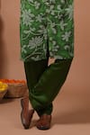 Shop_Ahi Clothing X AZA_Green Georgette, Silk Satin, Shantoon Embroidery Bandhani Kurta And Salwar Set _Online_at_Aza_Fashions