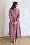Shop_Banera_Purple Chanderi Embroidery V-neck Tiered Dress And Jacket _at_Aza_Fashions