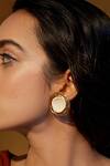 Buy_Hetal Shah_Gold Plated Pearls Vatti Circular And Stud Earrings _at_Aza_Fashions