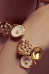 Buy_Hetal Shah_Gold Plated Pearls Vatti Embellished Bracelet _at_Aza_Fashions