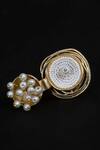Shop_Hetal Shah_Gold Plated Pearls, Beads Vatti And Embellished Ring _at_Aza_Fashions