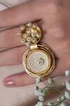 Buy_Hetal Shah_Gold Plated Pearls, Beads Vatti And Embellished Ring _at_Aza_Fashions
