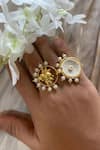 Buy_Hetal Shah_Gold Plated Pearls And Embellished Ring _at_Aza_Fashions