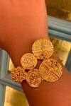 Buy_Hetal Shah_Gold Plated Motif Adjustable Bracelet _at_Aza_Fashions