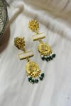 Shop_Hetal Shah_Gold Plated Beads, Pearls Mini And Drop Earrings _at_Aza_Fashions