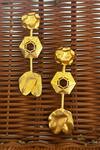 Shop_Hetal Shah_Gold Plated Hive Bloom Drop Earrings _at_Aza_Fashions