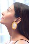 Buy_Hetal Shah_Gold Plated Cloud Mother Of Pearl Embellished Earrings _at_Aza_Fashions