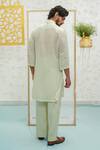 Shop_Runit Gupta_Green Chanderi , Vegan Embroidery Pista Kurta Set _at_Aza_Fashions