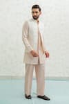 Buy_Runit Gupta_Ivory Chanderi Silk Embroidery Multi Arch Bundi _at_Aza_Fashions