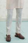 Runit Gupta_Pink Chanderi , Vegan Embroidery Ombre Wave Bundi Kurta Set _at_Aza_Fashions
