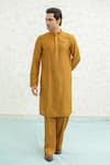 Runit Gupta_Ivory Chanderi , Vegan Embroidery Dusty Contour Bundi And Kurta Set _Online