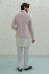 Shop_Runit Gupta_Lilac Chanderi Silk Embroidery Line Bundi _at_Aza_Fashions