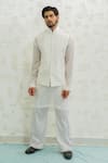 Buy_Runit Gupta_Ivory Chanderi Silk Embroidery Thunder Bundi _Online_at_Aza_Fashions