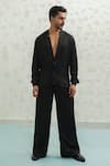 Runit Gupta_Black German Jacket And Pant Set _Online_at_Aza_Fashions