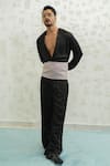 Runit Gupta_Black German Jacket And Pant Set _at_Aza_Fashions