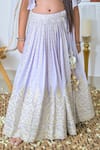 The Plum Bum_Lavender Georgette Gota Patti, Embroidery Lehenga Choli Set _at_Aza_Fashions