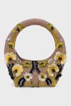 Buy_Versuhz_Gold Beads, Sequins, Fabric Bloom Hand Beaded 3d Floral Bag _Online_at_Aza_Fashions