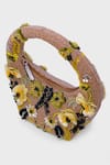 Versuhz_Gold Beads, Sequins, Fabric Bloom Hand Beaded 3d Floral Bag _at_Aza_Fashions