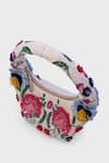 Buy_Versuhz_Off White Applique, Hand-beaded 3d Floral Bag _Online_at_Aza_Fashions