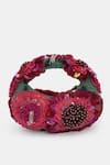 Shop_Versuhz_Red Sequins, Pearls, Beads, Crimson Floral Beaded Bag _Online_at_Aza_Fashions