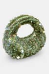 Buy_Versuhz_Green Sequins, Beads Pistachio Bloom Luxe Handbag _Online_at_Aza_Fashions