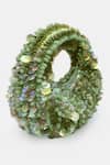 Shop_Versuhz_Green Sequins, Beads Pistachio Bloom Luxe Handbag _Online_at_Aza_Fashions
