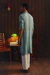 Shop_Twenty Nine_Sky Blue Silk Embroidery Bandhani Gaji Kurta Set _at_Aza_Fashions