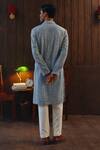 Shop Twenty Nine Sky Blue Net Beads, Mirrors Beadwork Jaal Kurta And Pant Set at Aza Fashions Shop_Twenty Nine_Sky Blue Net Beads, Mirrors Beadwork Jaal Kurta And Pant Set _at_Aza_Fashions