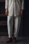 Shop_Twenty Nine_White Net Embroidery Resham High Neck Kurta With Pant _Online_at_Aza_Fashions