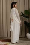 Shop_Vanshika Agarwal Label_White Georgette, Cotton Sequins, Embroidery Round Evara Top, Inner And Skirt _at_Aza_Fashions