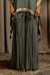 Vanshika Agarwal Label_Green Georgette, Crepe Tassels, Sequins, Ziva And Embellished Tunic & Pant Set _Online_at_Aza_Fashions