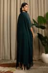 Shop_Vanshika Agarwal Label_Green Georgette Embroidery, Sequins V-neck Yani Kaftan And Inner Set _at_Aza_Fashions
