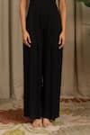 Vanshika Agarwal Label_Black Organza, Georgette Embroidery, Moco And Jumpsuit With Floral Applique _Online_at_Aza_Fashions