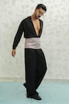 Buy_Runit Gupta_Purple Embroidery Dusty Lilac Belt _Online_at_Aza_Fashions