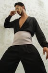 Shop_Runit Gupta_Purple Embroidery Dusty Lilac Belt _Online_at_Aza_Fashions