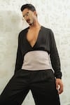 Runit Gupta_Purple Embroidery Dusty Lilac Belt _at_Aza_Fashions