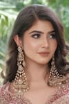Amaara Jewels_Gold Plated Stones Gulshan Matte Polki Embellished Chandelier Earrings _Online_at_Aza_Fashions